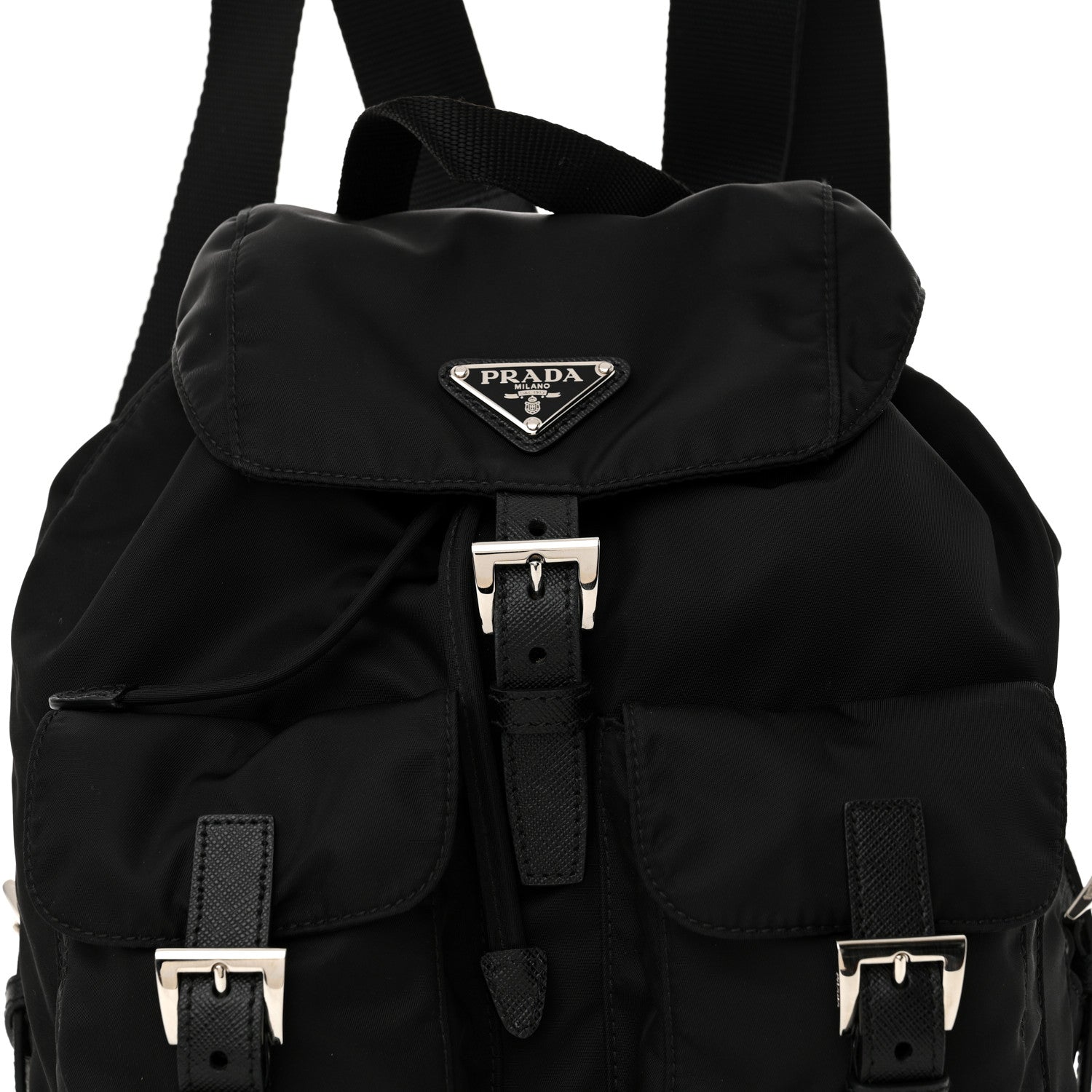 Prada Tessuto Nylon Saffiano Small Backpack Black 8 of 14