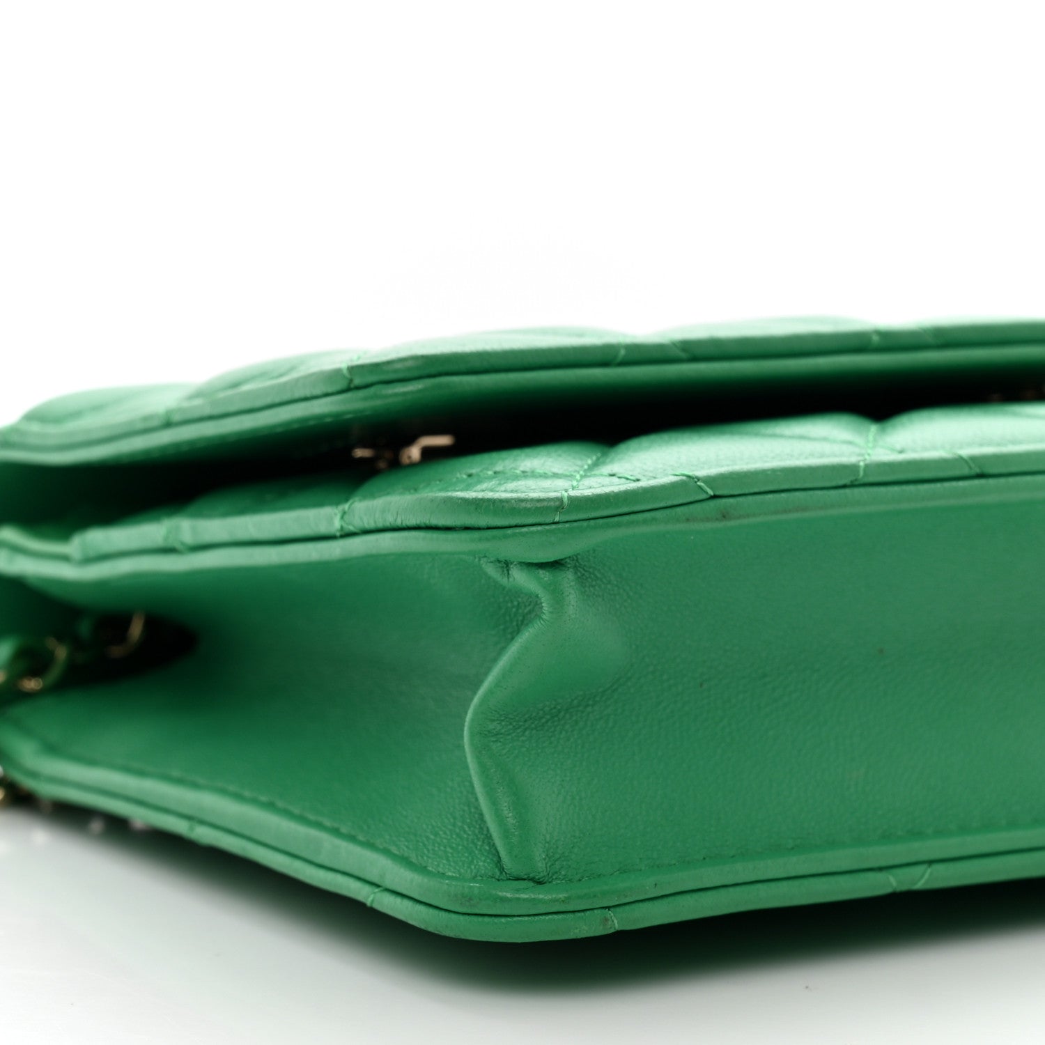 Chanel Lambskin Quilted Wallet On Chain WOC Green 11 of 12