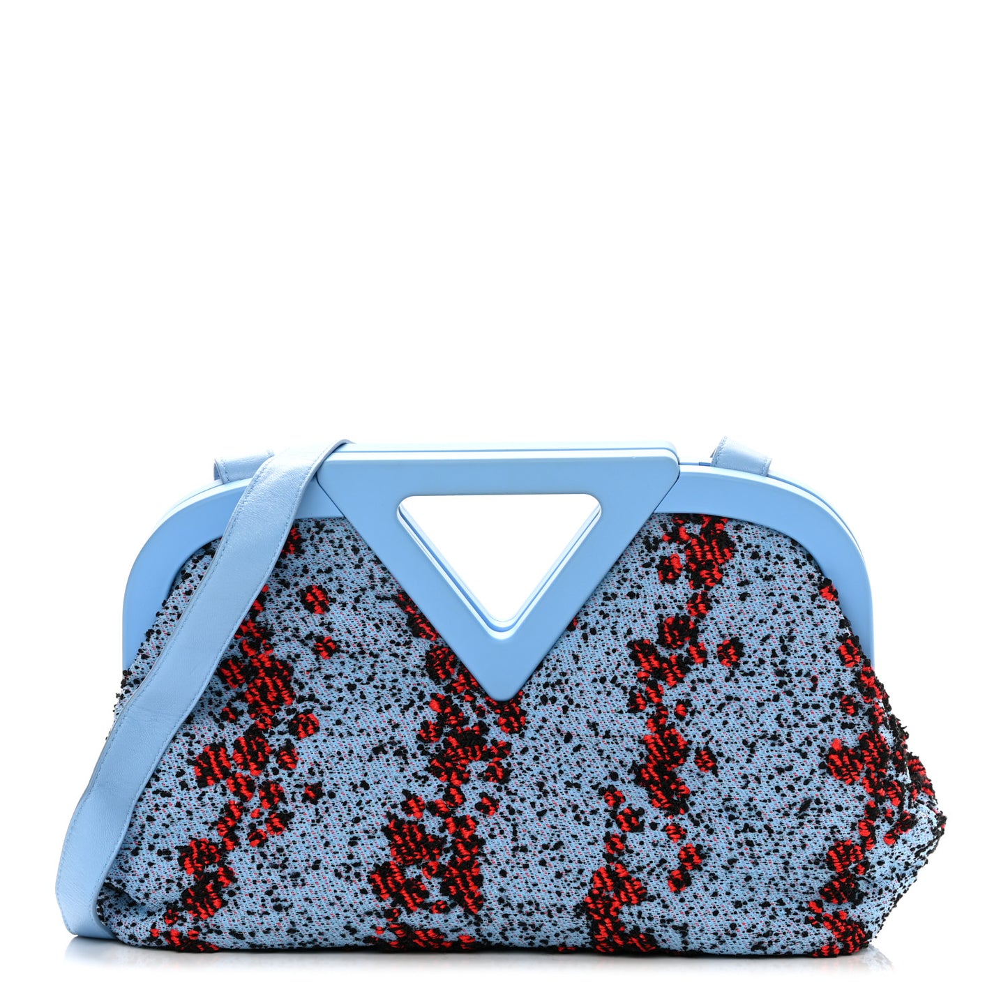 Textured Fabric Medium The Point Triangle Bag Red Blue