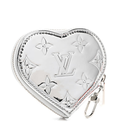 Louis Vuitton Monogram Mirror Heart Coin Purse Silver 3 of 6