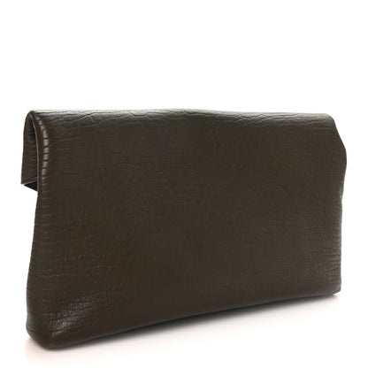 Saint Laurent Grained Lambskin Large Cassandre Envelope Pouch Light Musk 7 of 16