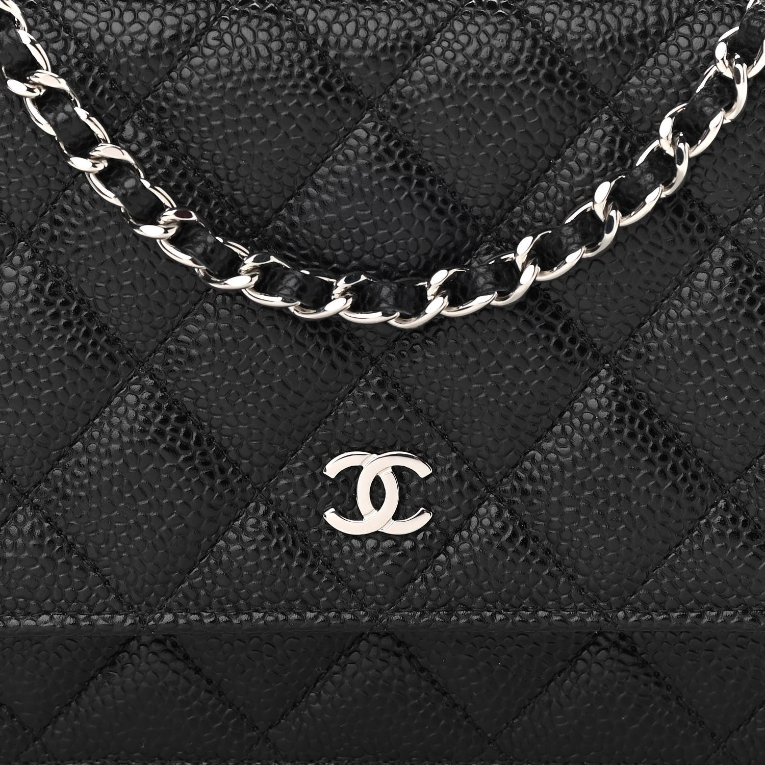Chanel Caviar Quilted Wallet On Chain WOC Black 9 of 12
