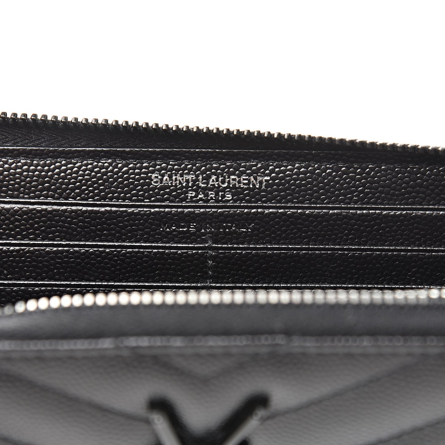 Grain De Poudre Matelasse Chevron Monogram Zip Around Wallet Black