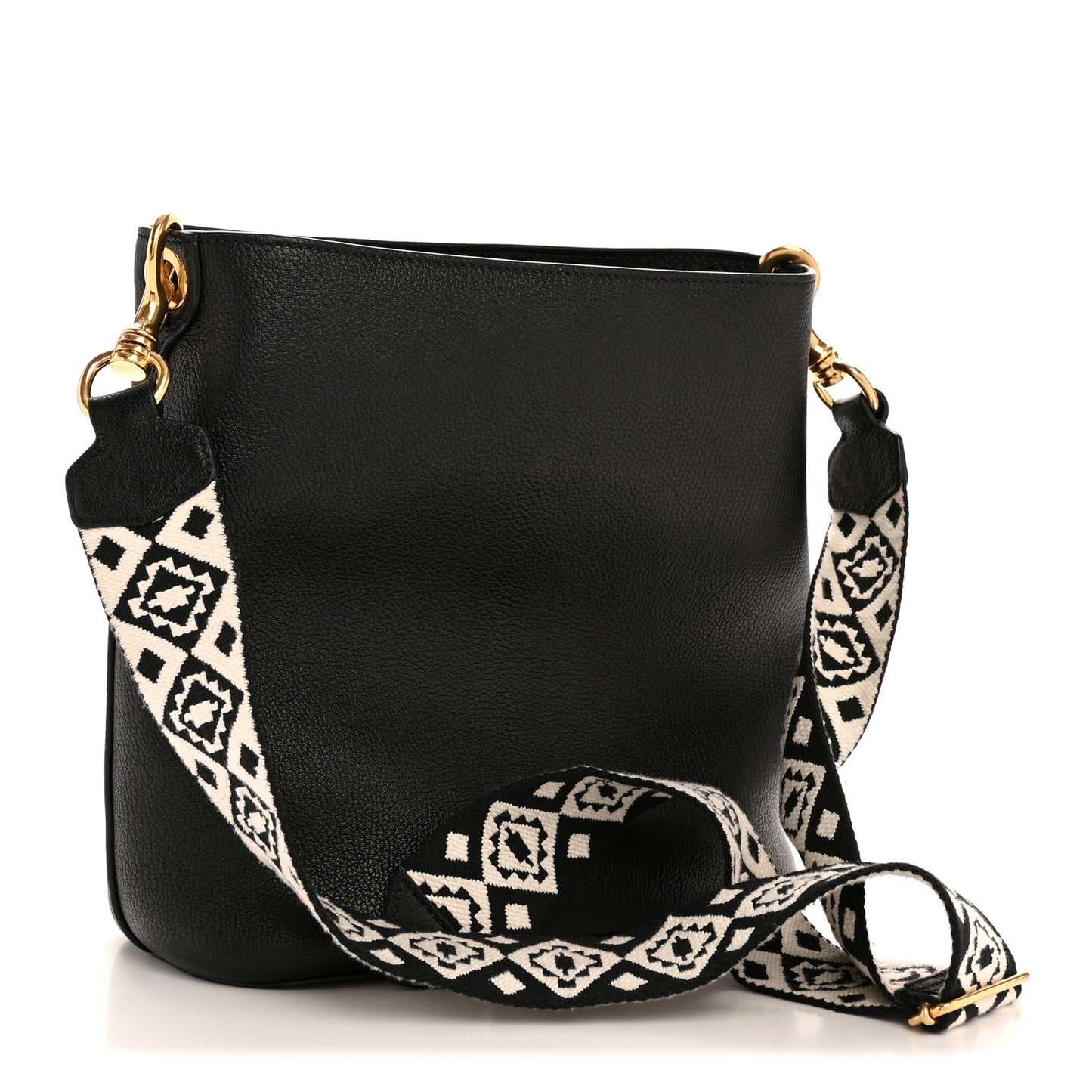 Calfskin Madras Shoulder Bag Black