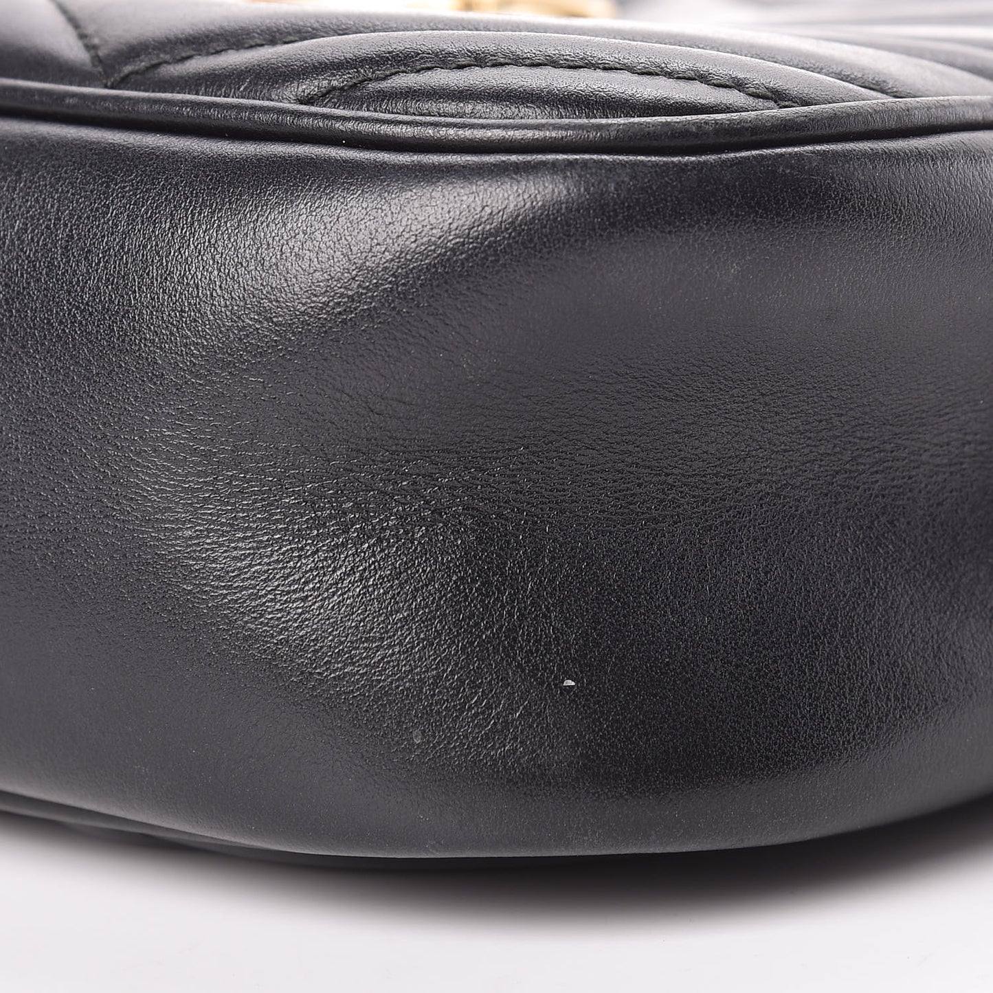 Calfskin Matelasse Small GG Marmont Chain Shoulder Bag Black