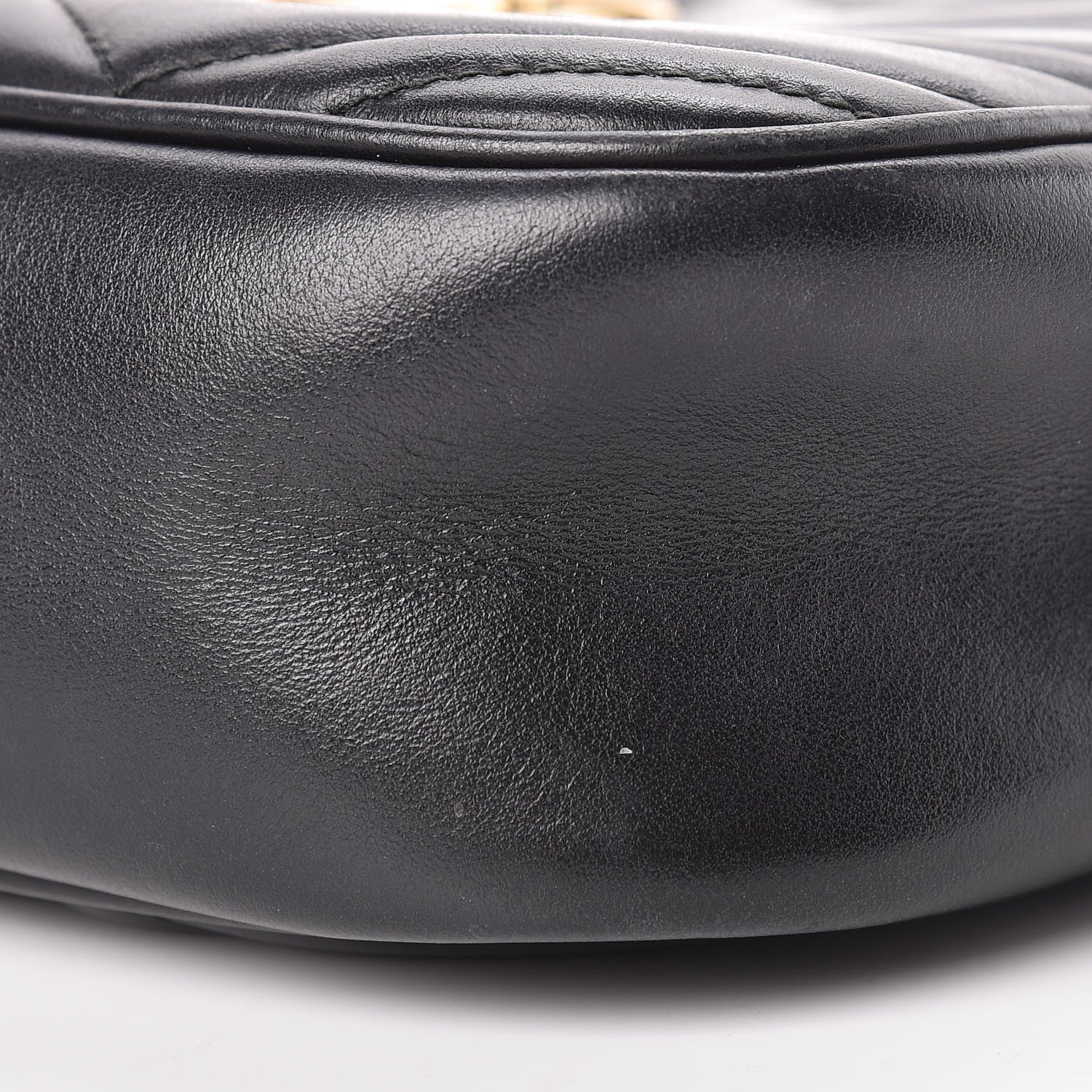 Gucci Calfskin Matelasse Small GG Marmont Chain Shoulder Bag Black 10 of 12