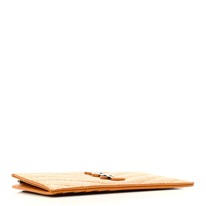 Saint Laurent Monogram Grain de Poudre 5 Fragments Zip Pouch Card Holder Orange 4 of 6