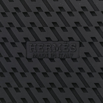 Hermes Veau Indios Woolskin Mens Chypre Sandals 44 Black Ecru 6 of 8
