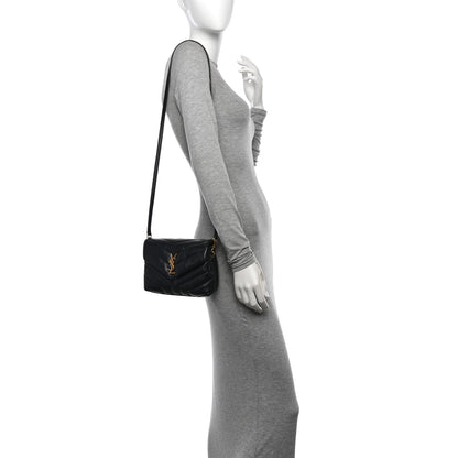 Saint Laurent Calfskin Y Quilted Monogram Toy Loulou Crossbody Bag Black 2 of 12