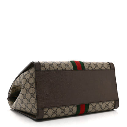 Gucci GG Supreme Monogram Web Medium Ophidia Tote Bag Brown 5 of 12
