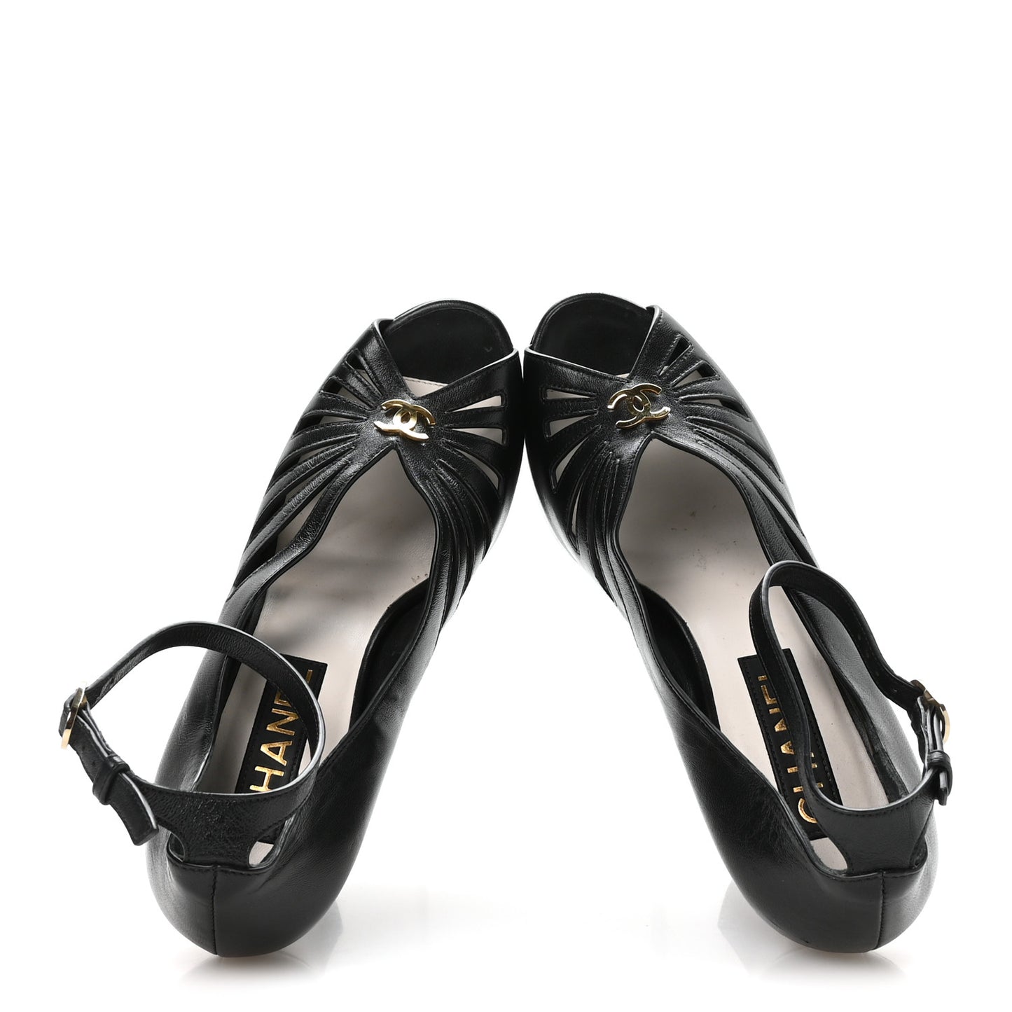 Nappa CC Platform Sandals 38 Black