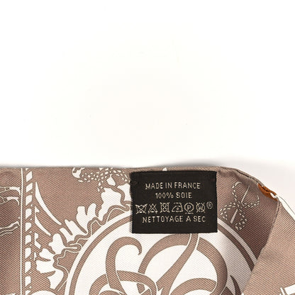 Hermes Silk Ex-Libris Twilly Beige White Caramel 3 of 4