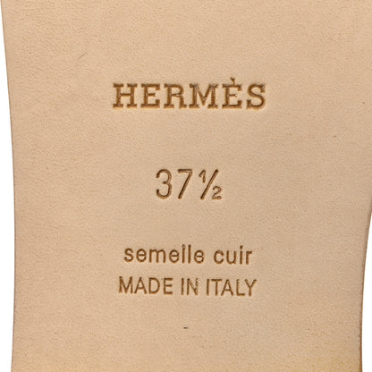 Hermes Calfskin Oran Sandals 37.5 Jaune Topaze 8 of 9