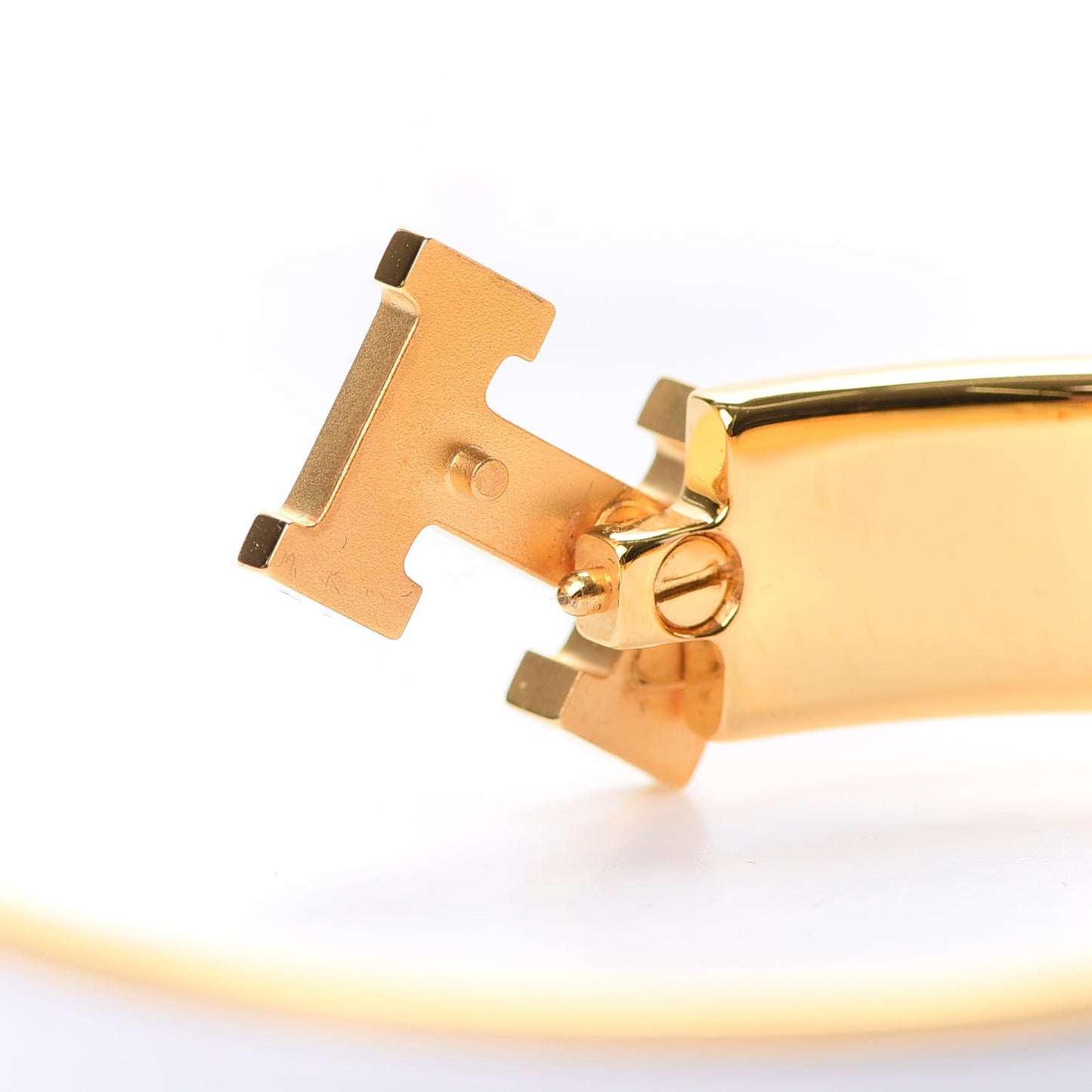 Enamel Narrow Clic Clac H Bracelet PM White