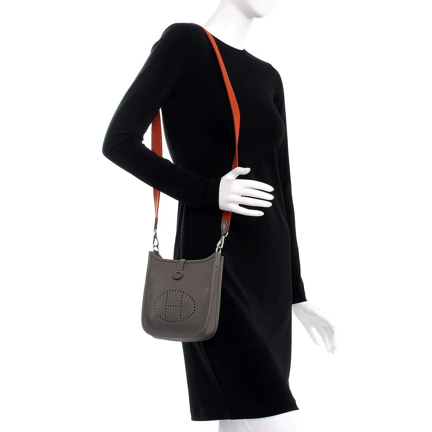 Hermes Taurillon Clemence Amazone Evelyne TPM Etain Cuivre 2 of 7