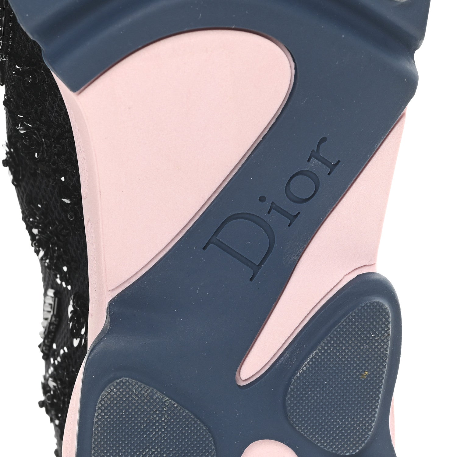 Christian Dior Technical Canvas Embellished Dior Fusion Sneakers 38.5 Black Pink Blue 7 of 9