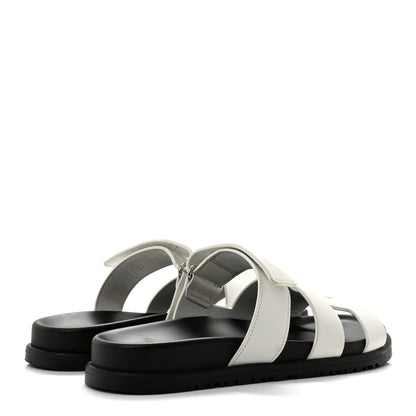Hermes Calfskin Womens Chypre Sandals 38.5 White 5 of 13