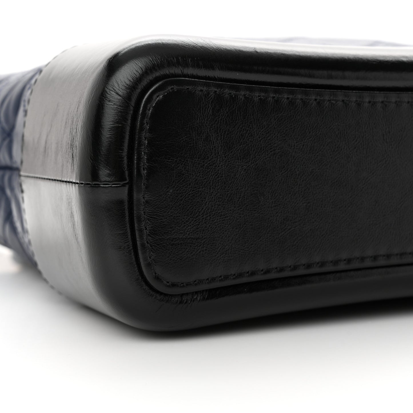 Aged Calfskin Quilted Medium Gabrielle Hobo Navy Black