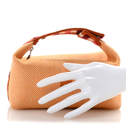 Hermes Merino Wool Small Au Carre Bride-A-Brac Pouch Fauve 2 of 7