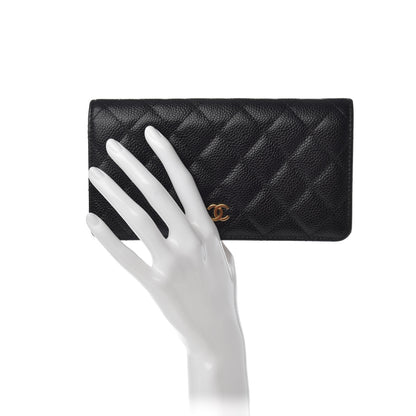 Chanel Caviar Quilted Yen Wallet Black 2 of 8