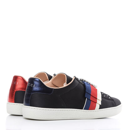 Gucci Canvas Crystal Sylvie Web Womens Ace Sneakers 40 Black 4 of 10