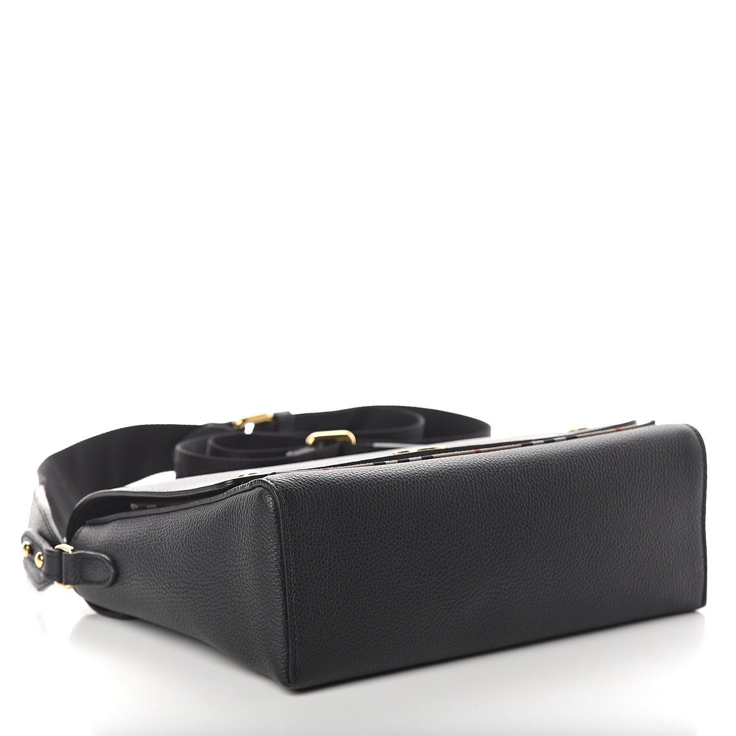 Burberry Grainy Calfskin Vintage Check Note Crossbody Bag Black 3 of 7