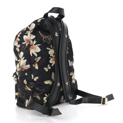 Givenchy Nylon Calfskin Magnolia and Moth Print Backpack Black 2 of 13