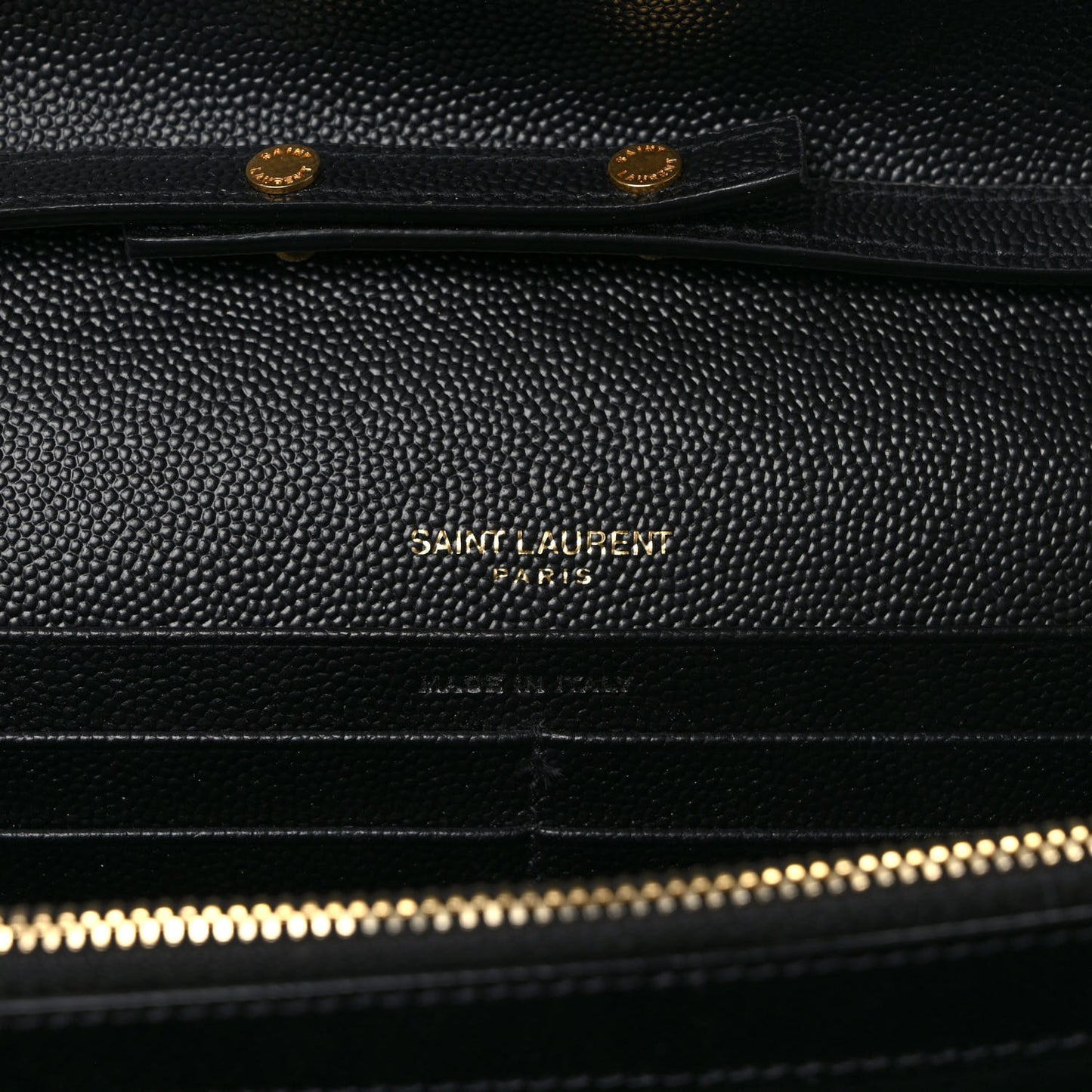 Grain De Poudre Matelasse Chevron Monogram Chain Wallet Black