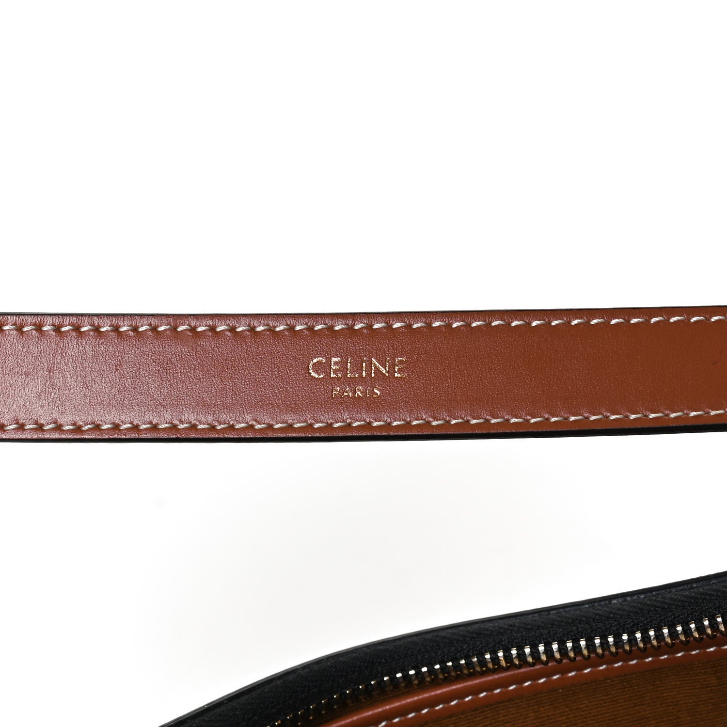 Celine Triomphe Canvas Calfskin Ava Shoulder Bag Tan 5 of 10