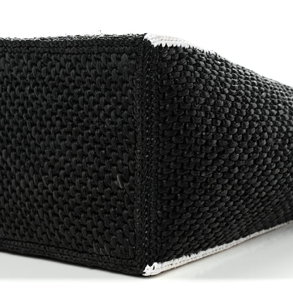 Loewe Raffia Large Paula's Ibiza Logo Tote Black White 9 of 9