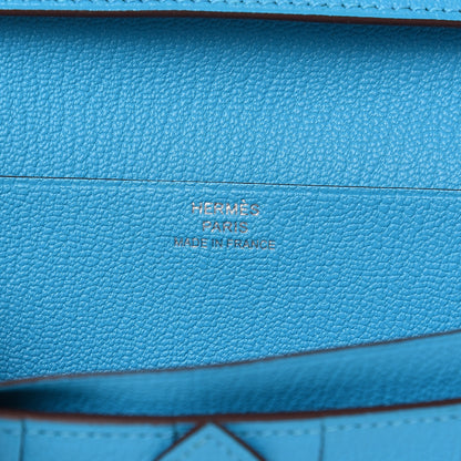 Hermes Chevre Mysore Bearn Gusset Wallet Bleu Azteque 6 of 7