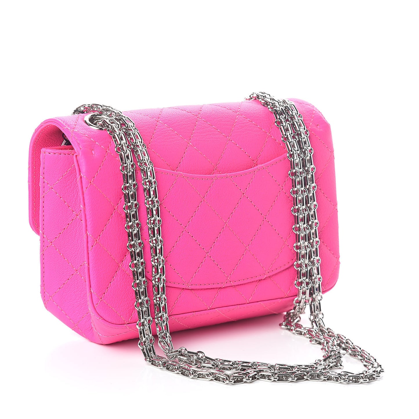 Goatskin Quilted 2.55 Reissue Mini Flap Fluorescent Pink