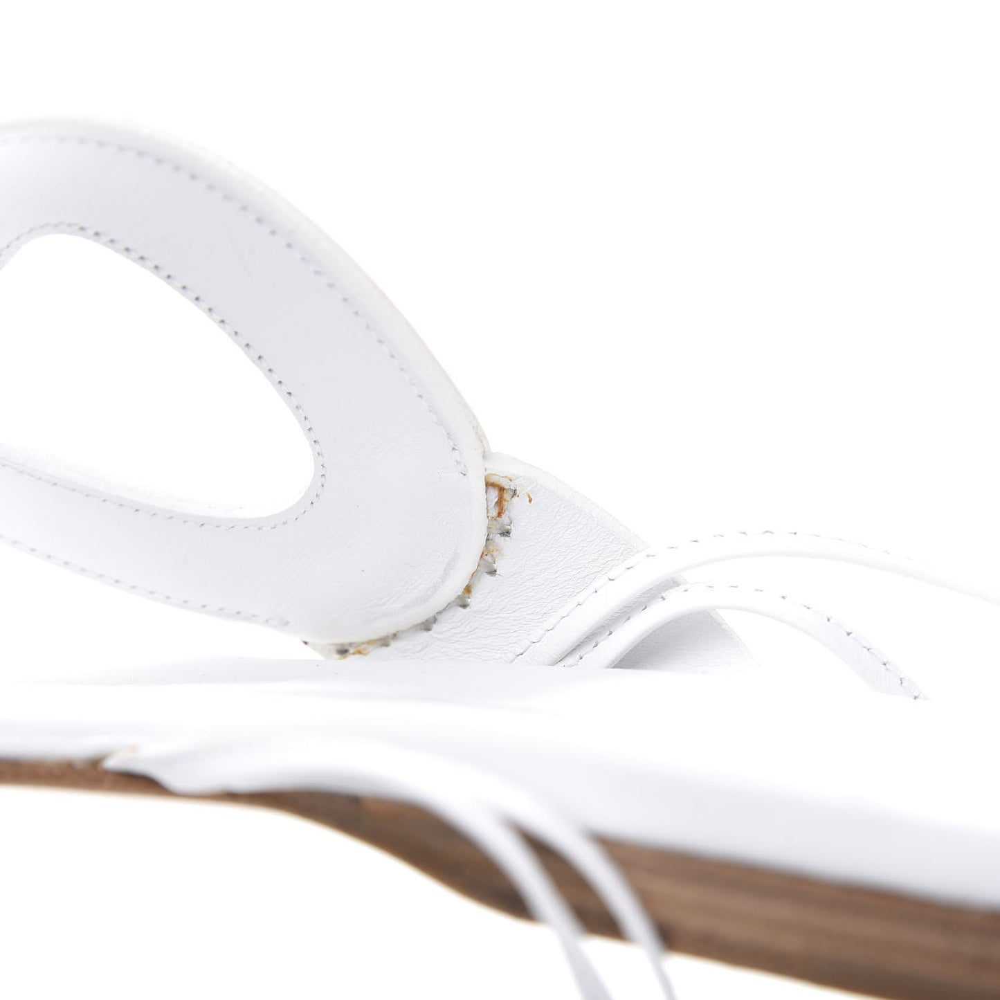 Calfskin Chaine d'Ancre Lace Up Sandals 39 White