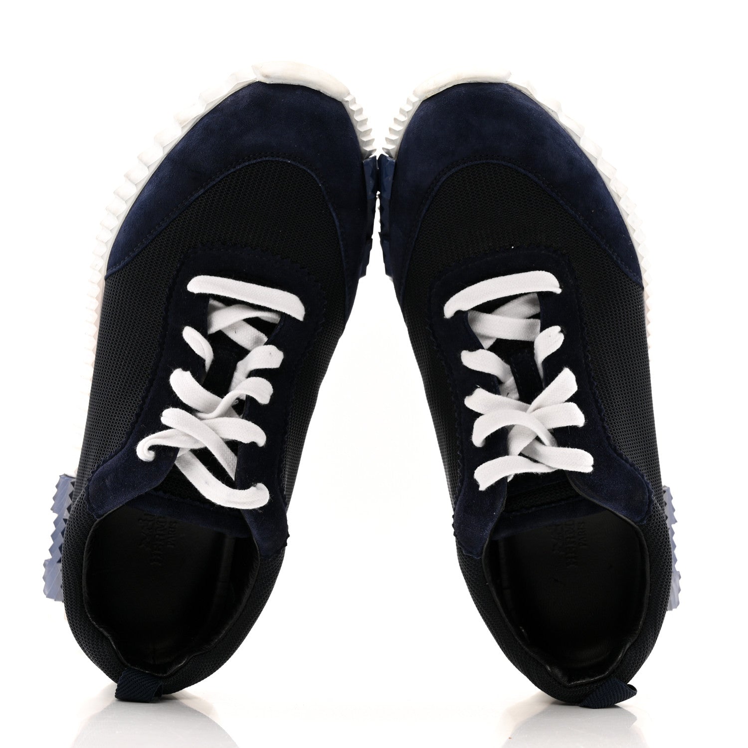 Hermes Air Mesh Suede Goatskin Bouncing Sneakers 39 Bleu Ocean 2 of 13