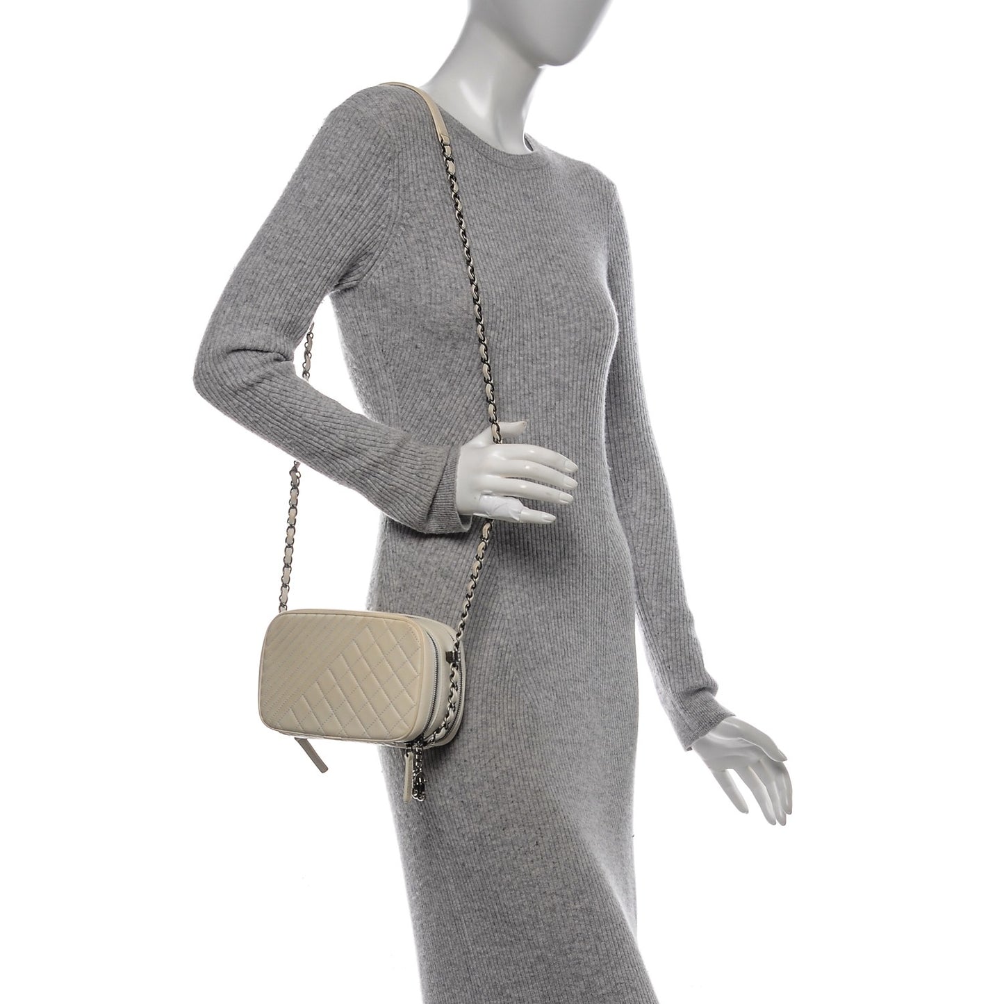 Lambskin Quilted Small Coco Boy Camera Case White