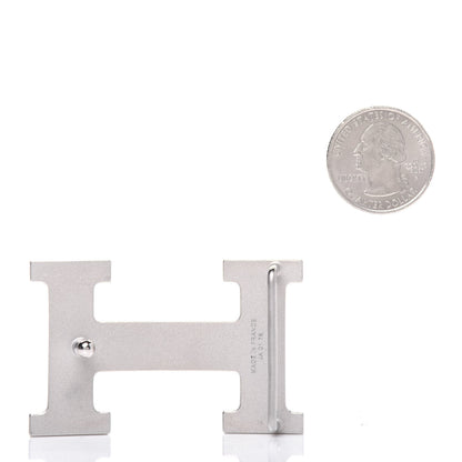 Hermes Palladium Guilloche 32mm H Belt Buckle 2 of 5