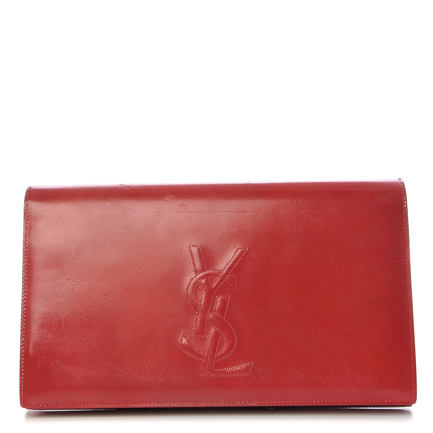 Saint Laurent Textured Patent Large Belle De Jour Clutch Fuchsia 1 of 17