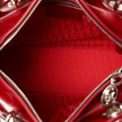 Christian Dior Patent Cannage Medium Lady Dior Red 5 of 10