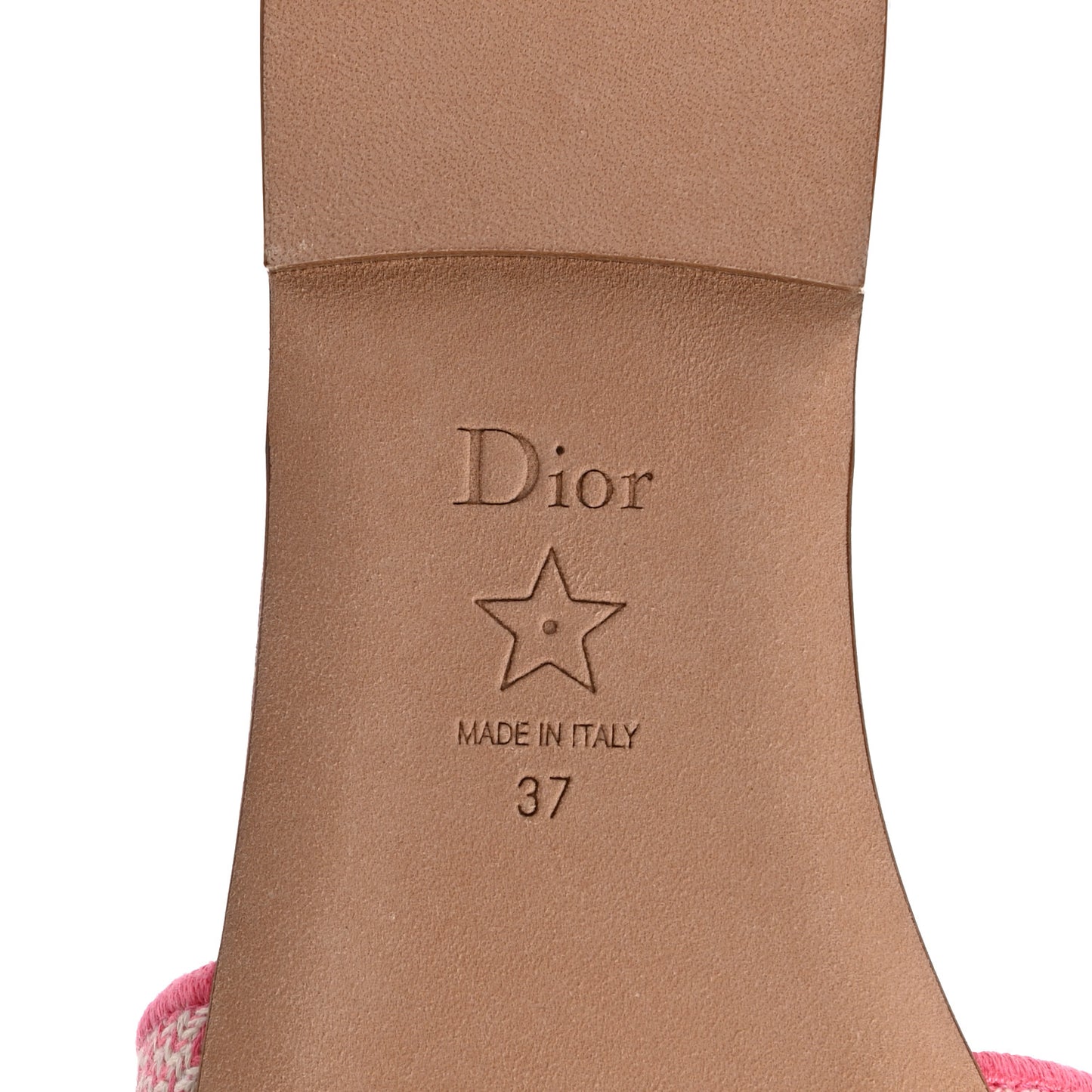 Canvas Toile de Jouy Embroidered Dway Flat Slide Sandals 37 Off White Pink