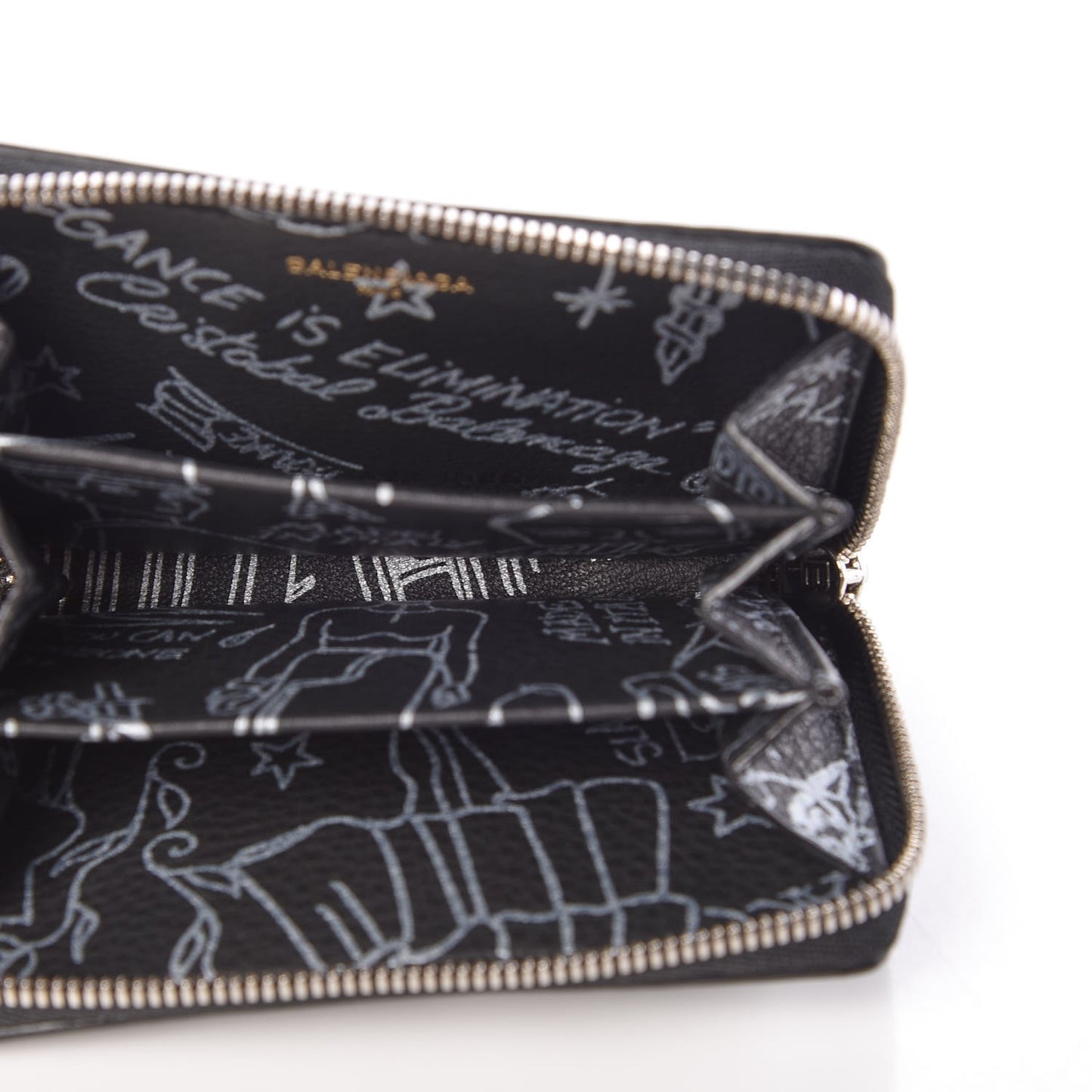 Calfskin Printed Tattoo Card Case Black
