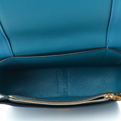 Celine Shiny Smooth Calfskin Medium Frame Shoulder Bag Turchese Liquorice 5 of 11