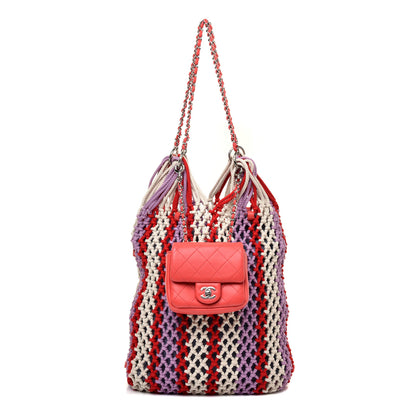 Chanel Lambskin Mixed Fibers Large Shopping Bag Red Purple White 1 of 13