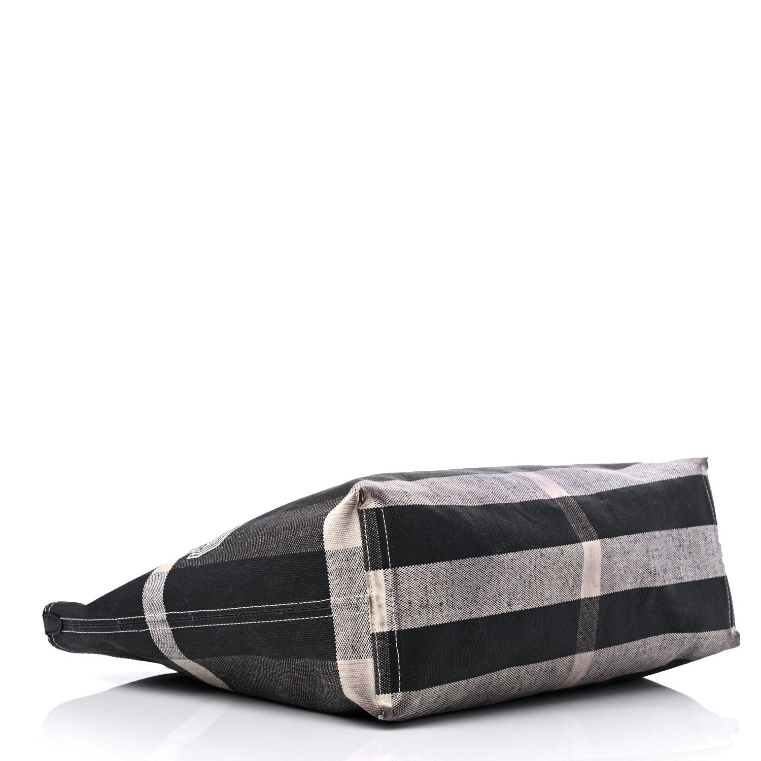 Burberry Coated Canvas Mega Check Medium Doodle Tote Black White 4 of 22