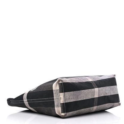 Burberry Coated Canvas Mega Check Medium Doodle Tote Black White 4 of 22