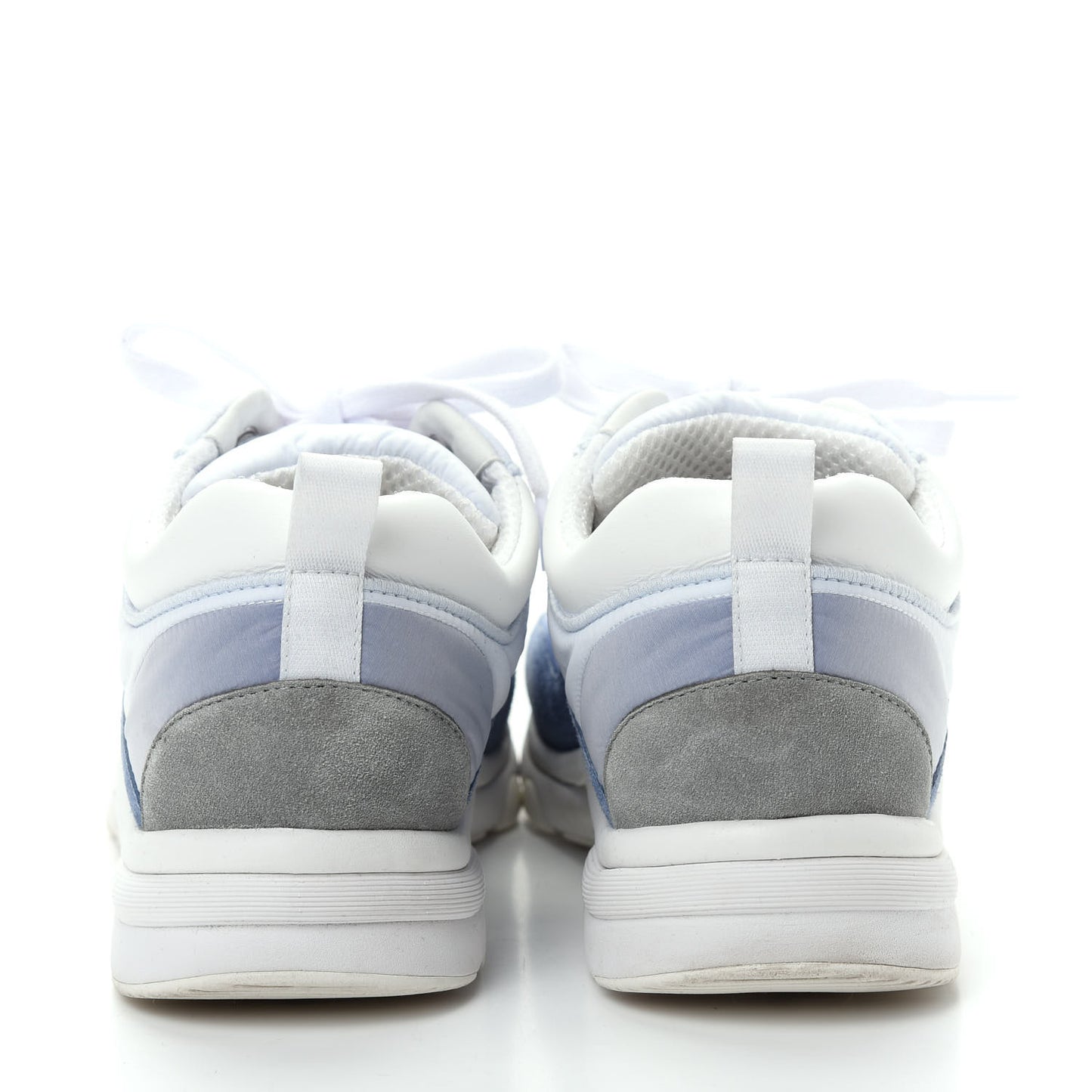 Suede Calfskin Nylon CC Sneakers 37.5 Sky Blue