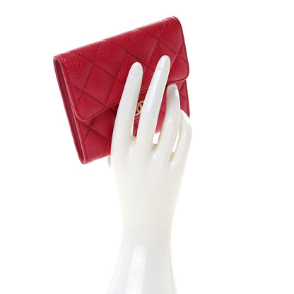 Chanel Caviar Quilted Compact Flap Wallet Pink 2 of 8