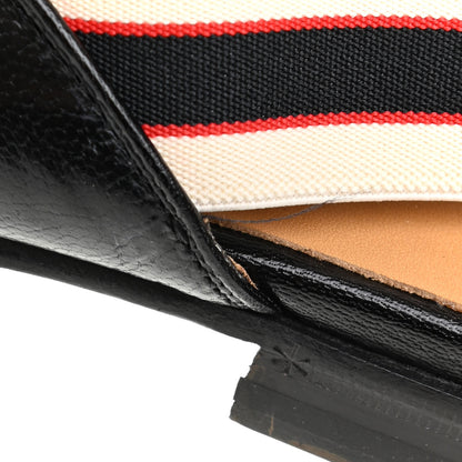 Gucci Goatskin Stripe Mens Horsebit Slingback Slippers 7 Black 9 of 13