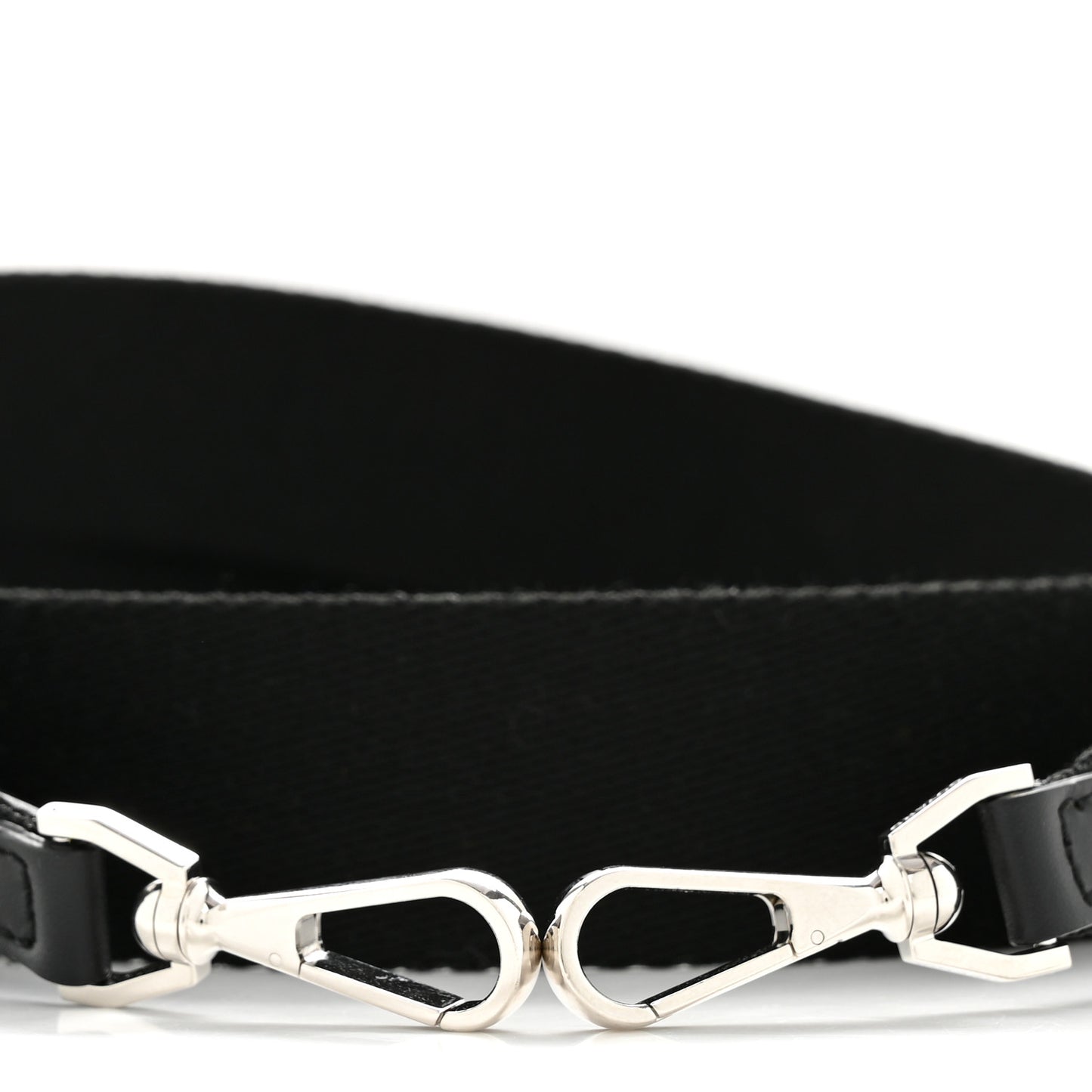 Canvas Calfskin Adjustable Shoulder Strap Black