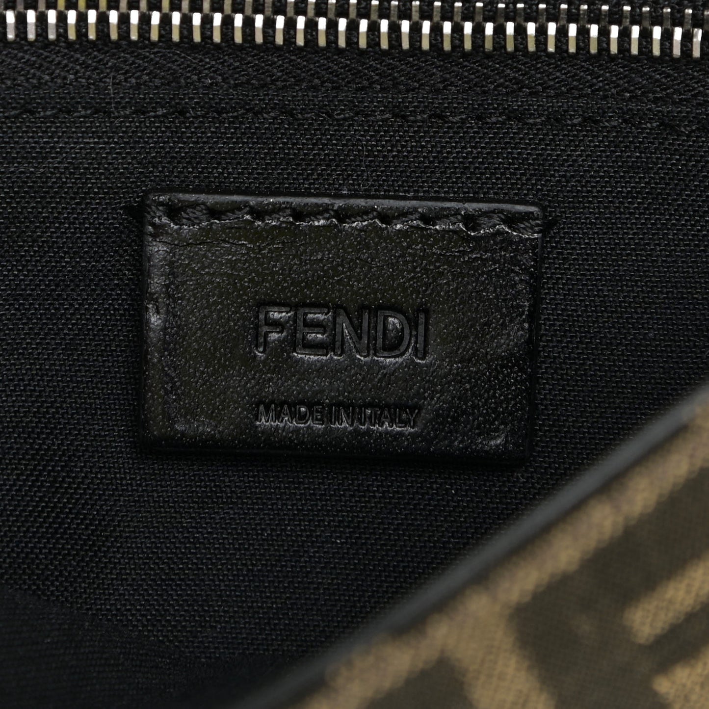Fabric Jacquard Canvas Vitello Grace Pequin FF 1974 Baguette Belt Pouch Tobacco Moro Grezzo Sand