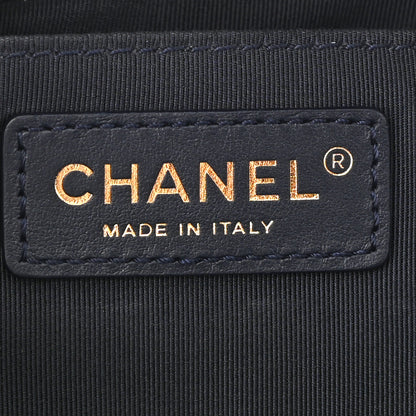 Chanel Caviar Quilted Rolled Up Bucket Drawstring Bag Navy 6 of 12